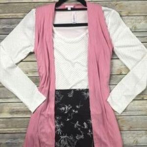 Blush Pink Sleeveless Cardigan Duster 